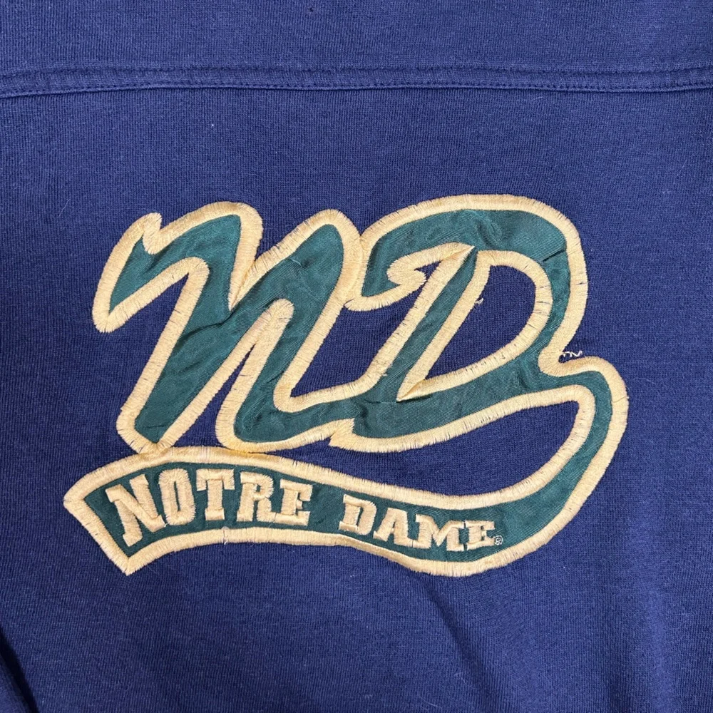 Vintage Notre Dame Crewneck Sweatshirt, Navy - Picture 5 of 6